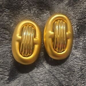 Givenchy Gold Tone Oval Clip-On Earrings